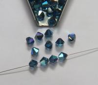 7mm Montana AB Swarovski Bicone Cuts 6/12/36/72/144 Pieces jewelry making/embroidery materials / premium vintage materials