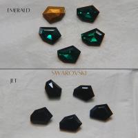 Vintage Swarovski 12 x 9 mm unusual shape Fancy rare stones (2 Colours) 6/12/36/144 Pieces gemstones, jewlery making, color zirconium
