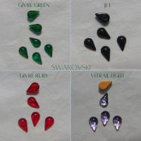 10X6 mm vintage Cabochon flat back Tear drops Swarovski glass cabs, cabochons