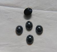 Swarovski 12x10 mm Vintage Jet Hematite Flat Back Oval foiled Cabochon Cabs in Crystal foiled 2/12/36/72/144 Pieces
