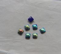5mm Swarovski Vintage Flat Back Square Cabochon Cabs in Cobalt AB unfoiled Made in Austria 12/36/72/288/720 Pieces
