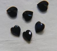 Swarovski Vintage Heart Rhinestones - 11X10.5 mm in Jet unfoiled 12/24/48 Pieces fancy stones, jewelry making
