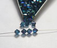 7mm Montana AB Swarovski Bicone Cuts 6/12/36/72/144 Pieces jewelry making/embroidery materials / premium vintage materials