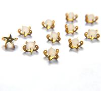 Vintage Swarovski Matt Crystal Ball Flower Clips Sewon 6/12/24/100 Pieces BRASS SETTINGS
