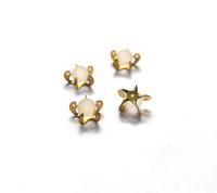 Vintage Swarovski Matt Crystal Ball Flower Clips Sewon 6/12/24/100 Pieces BRASS SETTINGS