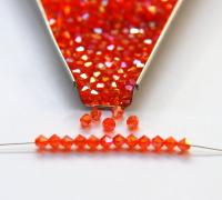 Swarovski (3/4mm) Sun Shimmer 2X FC Bicones Rainbow Beads 36/72/144/432/720 Pieces jewelry making rare findings, embroidery materials