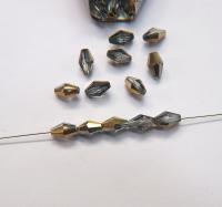 Swarovski 5205 7x5mm Crystal Elongated Bicone in Aurum 20/72/144/432/1000 Pieces jewelry making Vintage beads, jewelry making