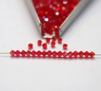 4mm Swarovski Light Siam Shimmer 2X Bicones Beads 36/72/144/432/720 Pieces PREMIUM MATERIALS,embroidery materials, jewelry supplies