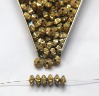 Handmade Diamond cut brass beads 4.2x7.5x1.5 MM rare findings, brass tubes, jewelry making, craft supplies, decoration, couture