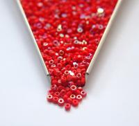 8/0 Charlotte Cut Beads Patina Light Red Opaque Aurore Boreale 10/20/50/250/500 Grams PREMIUM SEED Beads jewelry supply vintage findings