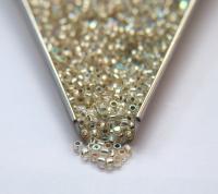 8/0 Charlotte Cut Beads Patina Crystal Silver Lined Aurore Boreale 10/20/50/250/500 Grams PREMIUM SEED Beads jewelry supply vintage findings