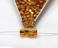 34/0 glass Seed Beads Medium Gold Silver Lined square hole 10/50/100/250 Grams size 34 Preciosa Rocaille beads, large, big Square hole