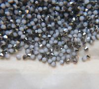 White Alabaster Metallic Silver (4mm) Swarovski Bicone beads 36/72/144/432/720Pieces craft supplies, love beads, vintage findings