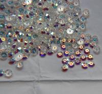 4MM Swarovski Crystal Aurore Boreale 2X Unfoiled Xillion Lochrose SEW ON STONES 3128 24/72/144 Pieces, embroidery materials, couture