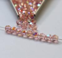 6mm Swarovski Elements Article 5000 Rose Peach (262) Aurore Boreale Faceted Round Beads 6/12/36/172/44/288/720 Pieces