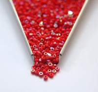 8/0 Charlotte Cut Beads Patina Light Red Opaque Aurore Boreale 10/20/50/250/500 Grams PREMIUM SEED Beads jewelry supply vintage findings