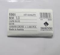 3mm Capri Blue Satin Swarovski Bicone 5301 Beads 36/72/144/432/720 Pieces Jewelry findings, embroidery materials, jewelry making
