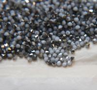 White Alabaster Metallic Silver (4mm) Swarovski Bicone beads 36/72/144/432/720Pieces craft supplies, love beads, vintage findings