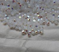 4mm White Opal 1X Aurore Boreale Swarovski Bicone Cuts beads AB 36/72/144/432/720 Pieces embellishment couture, wedding decor