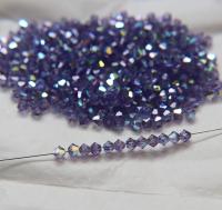 4mm Swarovski Tanzanite AB Bicones 36/72/144/432/720 Pieces rainbow beads, jewelry making, couture embellishments, embroidery materials