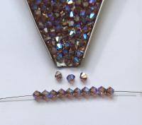 5mm Light Rose Aurore Boreale Satin Swarovski Bicone 12/36/72/144/432/720 Pieces (362) rainbow beads, jewelry making, couture