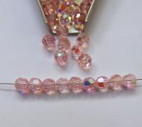 6mm Swarovski Elements Article 5000 Rose Peach (262) Aurore Boreale Faceted Round Beads 6/12/36/172/44/288/720 Pieces