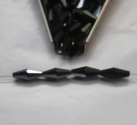 Swarovski 5205 15x6mm Elongated Bicone in Jet/ Jet Hematite 6/24/72 Pieces jewelry making VINTAGE beads
