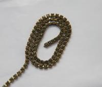 18pp Swarovski Vintage Chain in Khaki (2.5mm) 0.5/1/2/5 Meters Brass Settings Wedding Bridal Supplies|Jewelry Making|Decoration