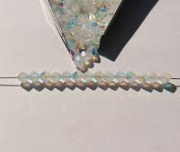 5mm White Opal Aurore Boreale Swarovski Bicone 12/36/72/144/432/720 Pieces (362) rainbow beads, jewelry making, couture