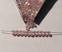 5mm Vinatge Swarovski Rosaline AB 2X FC Bicones 12/36/72/144/432/720 Pieces rainbow beads, jewelry making, couture embellishments