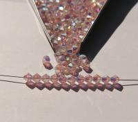 5mm Vinatge Swarovski Rosaline AB 2X FC Bicones 12/36/72/144/432/720 Pieces rainbow beads, jewelry making, couture embellishments