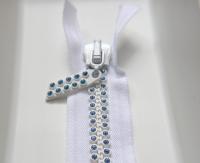 SS12 (3mm), 6 inch Swarovski Light Sapphire Rhinestone Zipper closed at one end by PC, 80300