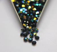 5x3mm Crystal Swarovski 5305 Flat Bicone Beads Jet Aurore Boreale 36/72/144/432/720 Pieces vintage premium beads, wedding embellishments
