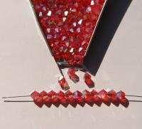 5mm Vinatge Swarovski Tangerine Aurore Boreale 2X FC Bicones 12/36/72/144/432/720 Pieces rainbow beads, jewelry making, couture