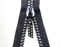 SS12 (3mm), 12 inch Swarovski Crystal Rhinestone Black Zipper closed at one end by PC, 80300