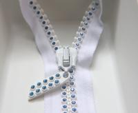 SS12 (3mm), 6 inch Swarovski Light Sapphire Rhinestone Zipper closed at one end by PC, 80300