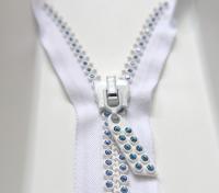 SS12 (3mm), 6 inch Swarovski Light Sapphire Rhinestone Zipper closed at one end by PC, 80300