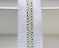 SS12 (3mm), 12 inch Swarovski Crystal Aurore Boreale Rhinestone White Zipper closed at one end by PC, 80300