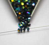 5x3mm Crystal Swarovski 5305 Flat Bicone Beads Jet Aurore Boreale 36/72/144/432/720 Pieces vintage premium beads, wedding embellishments