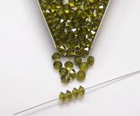 5x3mm Crystal Swarovski 5305 Flat Bicone Beads Green Olivine (228) 36/72/144/432/720 Pieces vintage premium beads, wedding embellishments