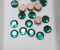 Swarovski 11mm Table cut Emerald Sew-On Bead 3202/2, embroidery, jewelry parts 6/12/72 pieces jewelry making, couture embellishments