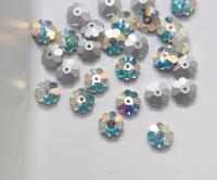 Preciosa Crystal AB Loch Flowers Foiled (Marguerite Lochrose, Margarita Flower), Flower Beads 2/6/12/36 pieces Vintage findings