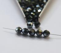 8MM Swarovski Jet Hematite 5000 Faceted Round Beads 2/6/12/36 Pieces jewelry making beads, VINTAGE FINDINGS