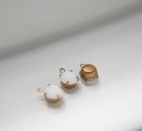 Swarovski 11 mm Round setting drop dangle (one/two loop) in White Alabaster 6/12/24/100/300 Pieces jewelry supplies in Brass/Vintage Black