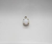 Swarovski 11 mm Round setting drop dangle (one/two loop) in White Alabaster 6/12/24/100/300 Pieces jewelry supplies in Brass/Vintage Black