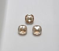 Vintage Swarovski 12mm Cushion Cut in Crystal Golden Shadow 4461 Premier Crystal 2 Pieces fancy stones, jewelry making, craft supply
