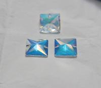 Swarovski 3240 Square Sew-On 16mm in Aurore Boreale, embroidery, 2/6/12/24 pieces bridal decorations, embroidery materials