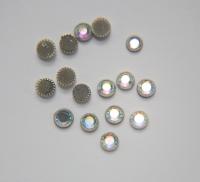 20SS Vintage Swarovski Hotfix Silver/Gold Ringed Rose 2039 Swarovski Roses (4.7mm) Made in Austria 36/72/288/720 Pieces