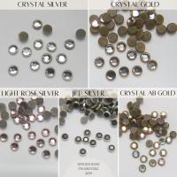34SS Vintage Swarovski Hotfix Silver/Gold Ringed Rose 2039 Swarovski Roses (7.2 mm) Made in Austria 36/72/288/720 Pieces