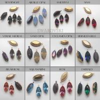 Swarovski Navette Stones setting drop dangle (one loop) in 12 colors 2/6/24/72 Pieces jewelry supplies Brass/Vintage Black
